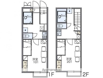 レオパレスブラン[1K/26.08m2]の間取図