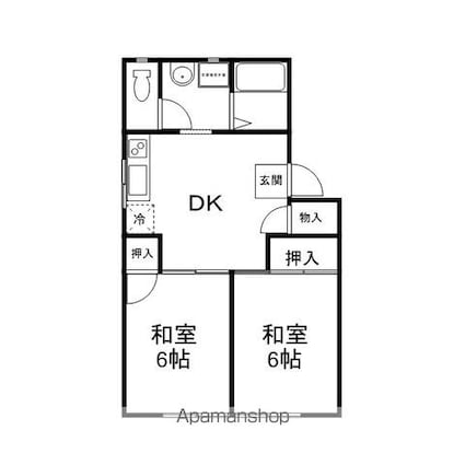 プレジールＩ　Ａ[2DK/45.38m2]の間取図