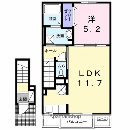 カルムガーデン[1LDK/43.32m2]の間取図