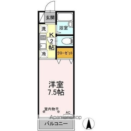 Ｊ・フローレ[1K/22.52m2]の間取図