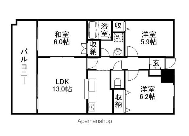 【サニークレスト長住南の間取り】