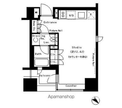パークアクシス溜池山王[1R/29.7m2]の間取図
