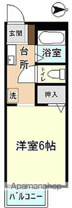 パナート郷ケ丘[1K/18.72m2]の間取図