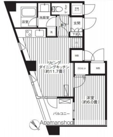 コスモリード新宿余丁町の間取り写真
