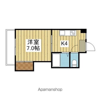 ミラハイツ枝松[1K/21.42m2]の間取図