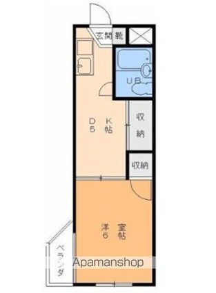 パールハイツ寿[1DK/23.09m2]の間取図