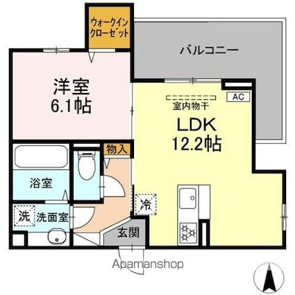 長野県松本市寿中１丁目[1LDK/44.5m2]の間取図