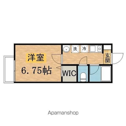 キングコーポ[1K/22.2m2]の間取図