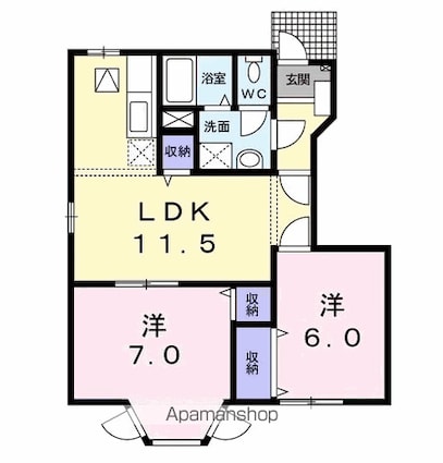 チェリーハウス[2LDK/53.51m2]の間取図