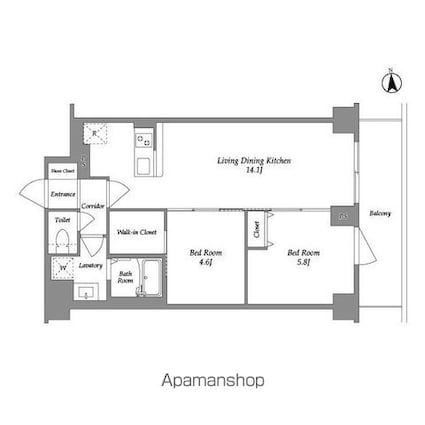ＫＤＸレジデンス上板橋[2LDK/54.83m2]の間取図
