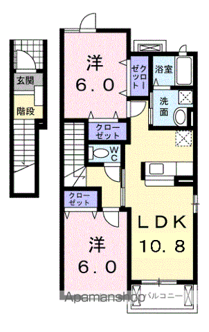 シティハイツ梅田・２番館[2LDK/58.48m2]の間取図
