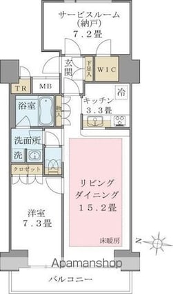 Ｂｒｉｌｌｉａ　ｉｓｔ　東雲キャナルコート[1SLDK/70.43m2]の間取図