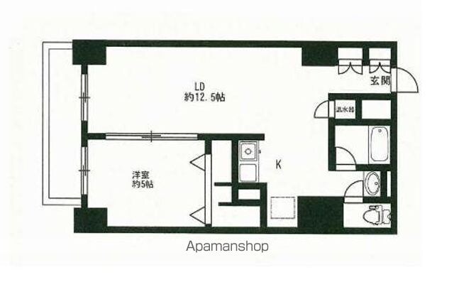 東京都世田谷区駒沢２丁目[1LDK/41.75m2]の間取図