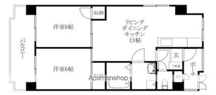 グレース姫原[2LDK/51.78m2]の間取図