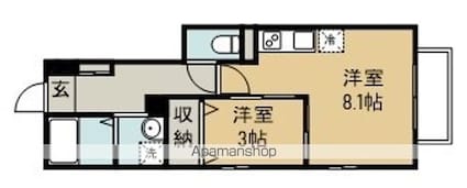 ＦＪ小田原[1LDK/31.05m2]の間取図