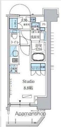 パークアクシス上野三丁目[1R/26.04m2]の間取図
