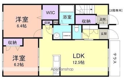 和歌山県和歌山市内原[2LDK/55.56m2]の間取図