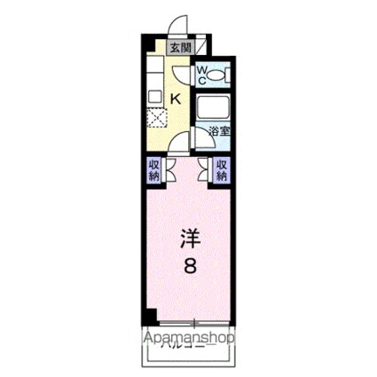 ウィング２１[1K/25m2]の間取図