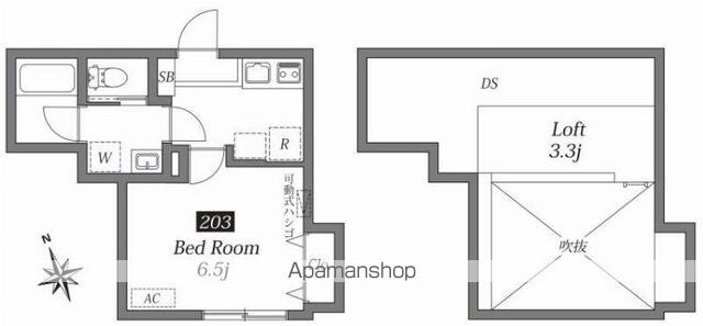 ＴＷＥＥＤ東中野[1K/23.52m2]の間取図