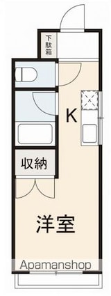 オカモトハイツ（西町）[1R/23.65m2]の間取図