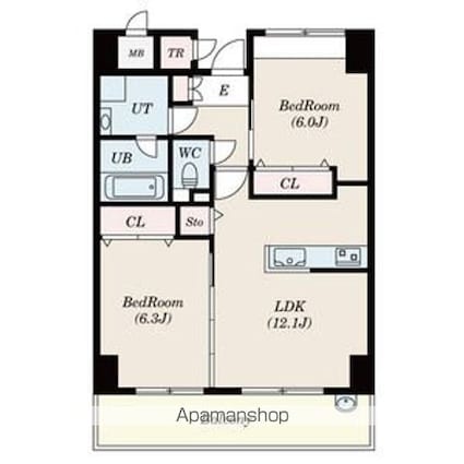 リンパクマンション[2LDK/57.17m2]の間取図