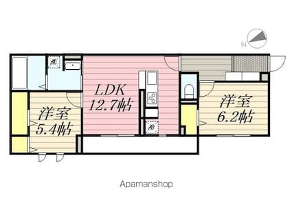 Ｅｌ・ａｍａｒｉｌｌｏ[2LDK/58.04m2]の間取図