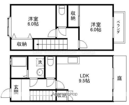 滋賀県東近江市市子殿町[2LDK/59.62m2]の間取図