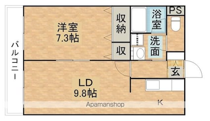 キャロットハウス[1LDK/47.56m2]の間取図