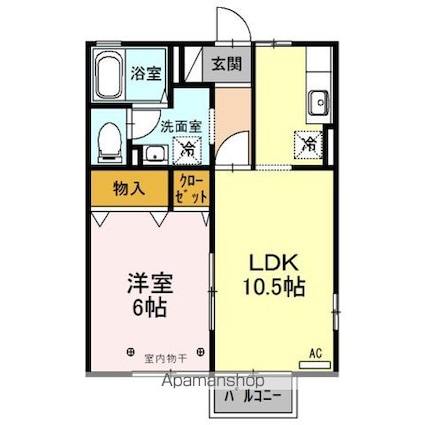 メゾン・オリゾン[1LDK/40.29m2]の間取図