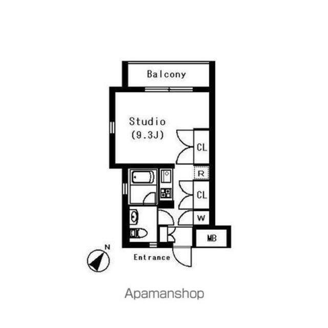 ラティエラ白金高輪[1R/30.28m2]の間取図
