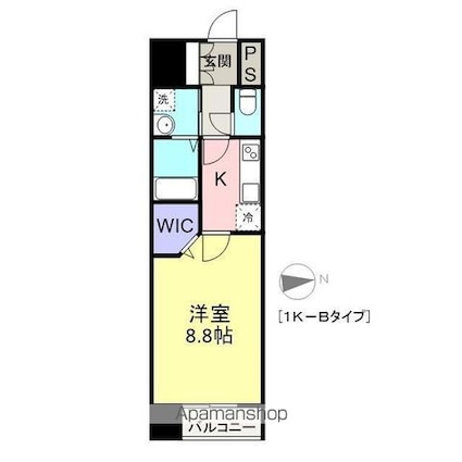 福島県福島市万世町[1K/31.52m2]の間取図