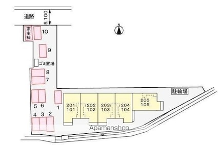パル・ガーデン　６[1LDK/42.98m2]の配置図