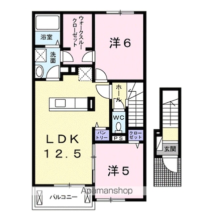 ラ・フォンテ[2LDK/58.55m2]の間取図