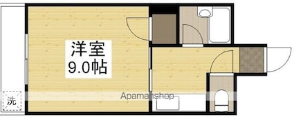 岡山県岡山市北区新屋敷町３丁目[1K/28m2]の間取図