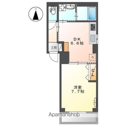 クレッセントコート[1DK/35.81m2]の間取図
