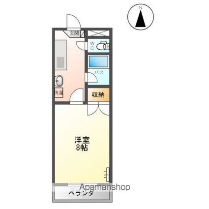 フレンズ双葉ヶ丘[1K/24.75m2]の間取図