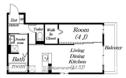 ブルーマンタ[1LDK/41.01m2]の間取図