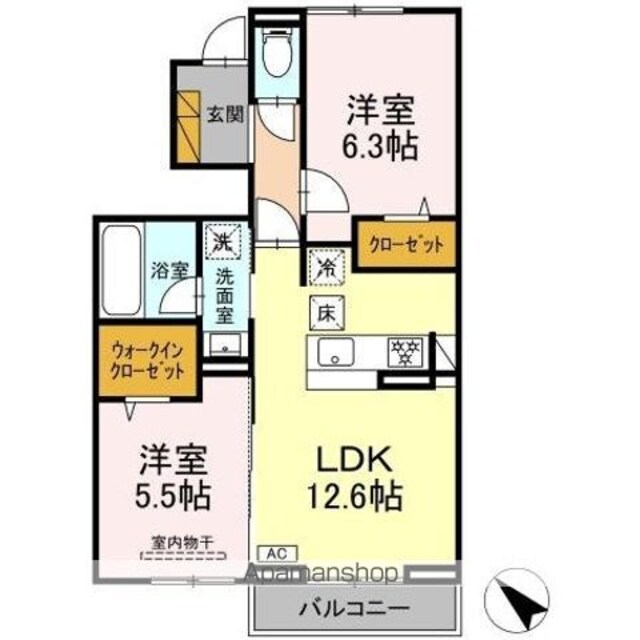 アリュールＣ[2LDK/56.71m2]の間取図