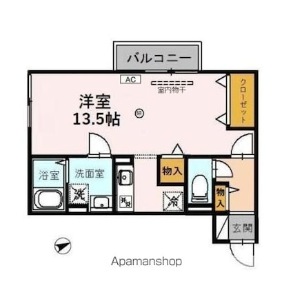 ウィルモア　Ｂ[1R/32.63m2]の間取図
