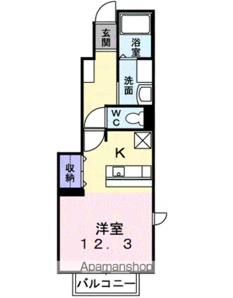 ｂｅｌｌｅ　ａｎｇｅ[1K/33.8m2]の間取図
