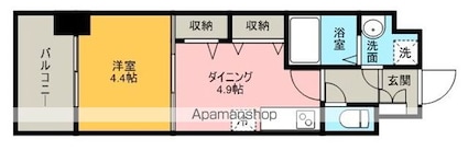 アクタス天神Ⅲ[1DK/24.86m2]の間取図