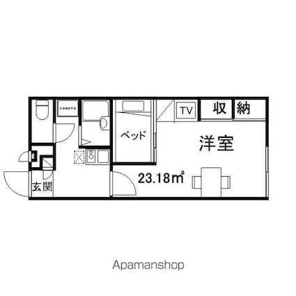 レオパレス長浜インター[1K/21.81m2]の間取図