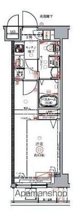 クレヴィスタ豊洲ベイサイド[1K/25.66m2]の間取図