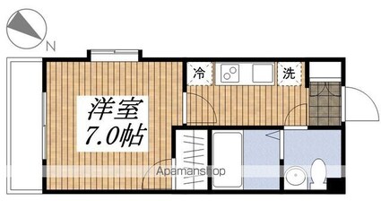 東京都日野市大字日野[1K/25.08m2]の間取図