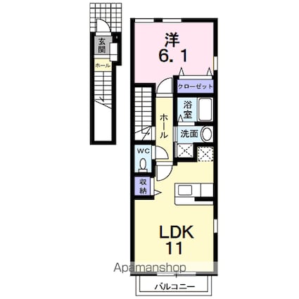 ヴェント・プリマヴェーラ[1LDK/44.9m2]の間取図