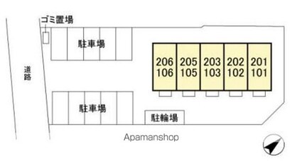 フォレスト　サイト[1R/26.93m2]の配置図