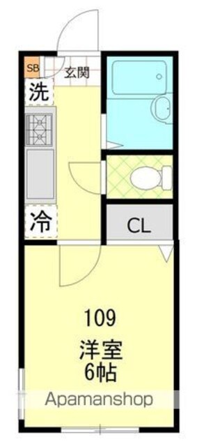 グランドール上北沢[1K/21m2]の間取図