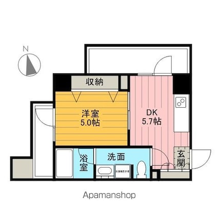 パークアクシス亀戸中央公園[1K/29.04m2]の間取図