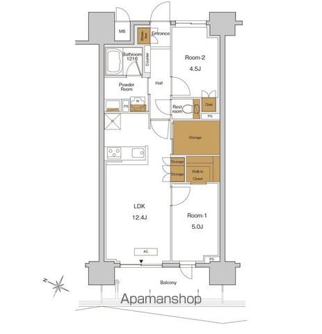 北区東十条のマンションの間取り