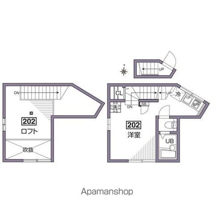 グランエッグス桜新町Ｓ[1R/20.06m2]の間取図